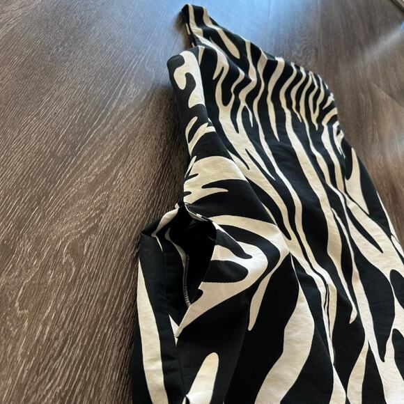Weekend Max Mara Zebra Print Shift Dress Tunic Top Black White Cotton EU 38 US 4 - Picture 10 of 16